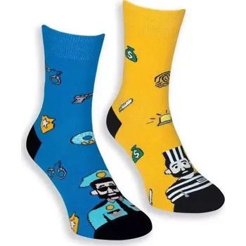 Pánské ponožky Policajt a Zloděj - 42-44 / modrá