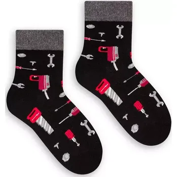 Dámské punčochy Chlapecké ponožky s nářadím - 32-34 / černá