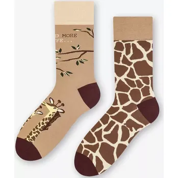 Pánské ponožky Pánské nestejné ponožky Giraffe - 39-42 / hnědá