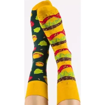 Dámské ponožky Dámské nestejné ponožky Hamburger - 39-42 / tmavě zelená