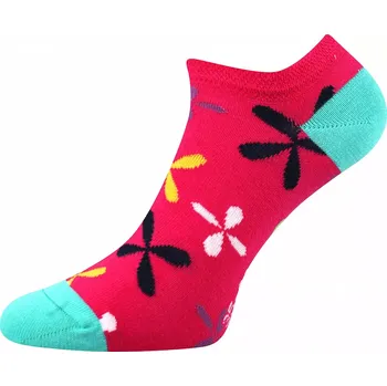 Dámské ponožky Dámské ponožky Piki Květiny - 35-38 / malinová