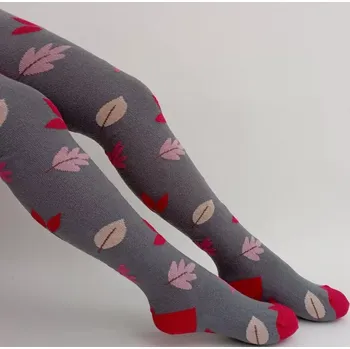 Dámské oblečení Dívčí punčochy Listy - 98-104 / šedá