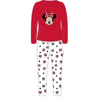 Teplé dívčí pyžamo Minnie Mouse - 92-98 / bílá/červená