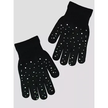 Rukavice Dívčí pletené rukavice RZ029 - 16 cm / černá