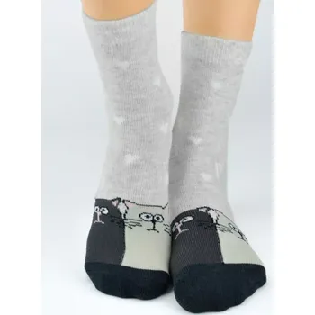 Dámské punčochy Dívčí ponožky Kočičky N - 35-38 / smetanový melír