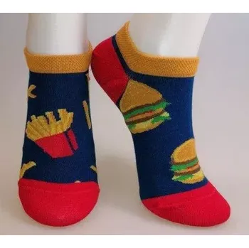 Pánské ponožky Veselé nestejné ponožky Jsem fastfood K - 35-38 / modrá