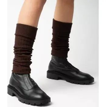 Dámské punčochy Dámské bavlněné štulpny 092 - tmavě hnědá