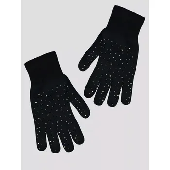 Rukavice Dámské pletené rukavice Golden RZ011 - 21 cm / černá/zlatá