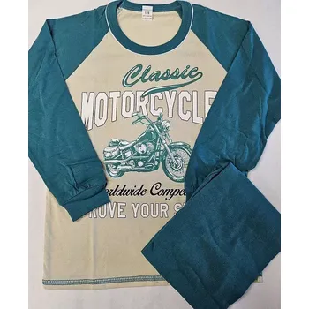 Chlapecké pyžamo Chlapecké pyžamo Motocykl dlouhé - 128 / béžová