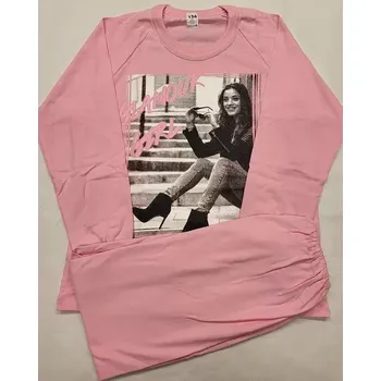 Dívčí pyžamo Dívčí pyžamo Pictures dlouhé - 134 / bledoružová(02)