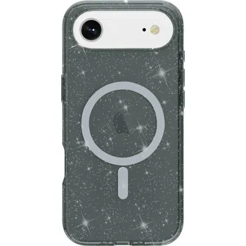 Pouzdro na mobilní telefon Transparentní kryt se třpytkami a MagSafe pro iPhone Air - šedý