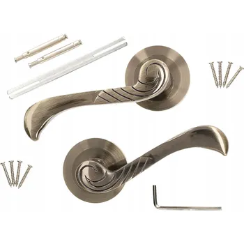 Dveřní kování Dveřní klika kulatá tyč patina 110 mm - bez zámku