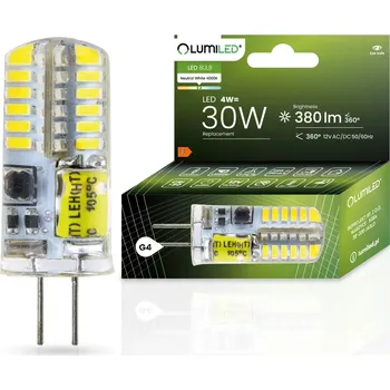 Žárovka LED žárovka G4 kapsle 4W = 30W 380lm 4000K neutrální bílá 360° 12V LUMILED