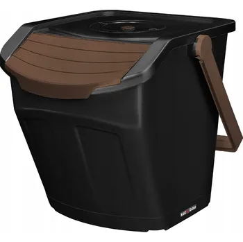 Odpadkový koš Koš na tříděný odpad hnědý 25l - černá || hnědá