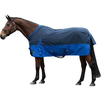 Vybavení pro koně Nepromokavá výběhová deka HKM Chester 600D fleece 125 cm tmavě modrá/modrá