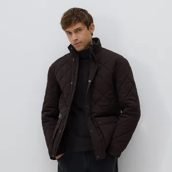 Reserved - Prošívaná bunda se stojáčkem - tmavě hnědá - 7096H-89X - 7096H-89X-XXL