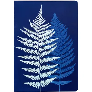 Sešit Sešit Cyanotype, A6, 32 listů, linkovaný - kapradí