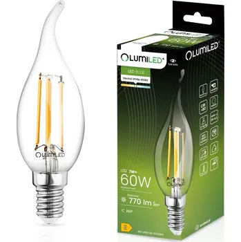 Žárovka LED žárovka Flame BA35 E14 7W 770lm 4000K Neutrální 360° vlákno LUMILED