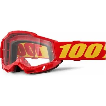 Motocyklové brýle ACCURI 2, 100% brýle Červené, čiré plexi