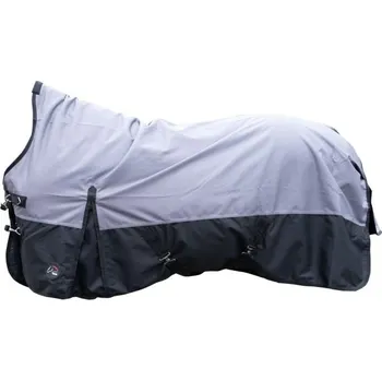 Jezdectví Nepromokavá výběhová deka HKM Glasgow Highneck 1200D 0g Šedá/černá 155 cm