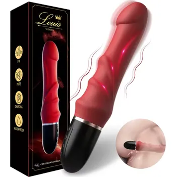 Dildo Vibrační realistické dildo Louis – 10 režimů, silikon, USB nabíjení, voděodolné