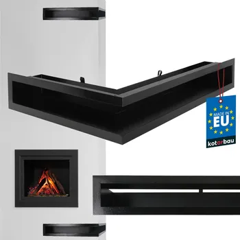 Krbová kamna Krb luft rohový ocelový černý vpravo 60x40 cm - vpravo