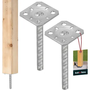 Příslušenství pro plot Základna sloupu pro zabudování 80x80x200 mm sada 2 ks. - 80x80 mm