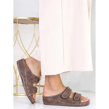 Dámské pantofle KOKA Shoes fashion Pantofle na suchý zip Y508-8COFF Velikost: 38