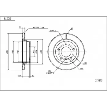 Brzdový kotouč Brzdový kotouč zadní BMW 328 (E36) 276/19/17.4 1162315 HART