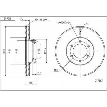 Brzdový kotouč Přední brzdový kotouč Master 2.5D, 2.8TD 98- 4500098 HART