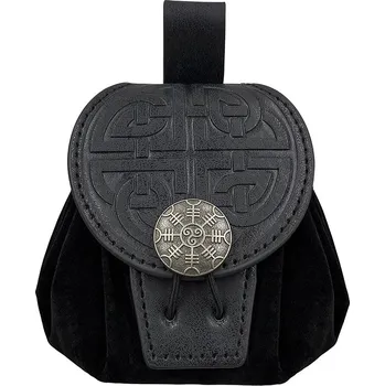 Outdoorové zavazadlo Steampunk ledvinka s koženým vzhledem a stahovací šňůrkou Barva (Varianta): Black3