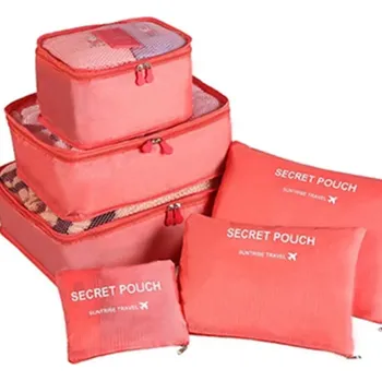 Cestovní taška Velká cestovní taška na zip – na oblečení a spodní prádlo Barva (Varianta): 6pcs pink