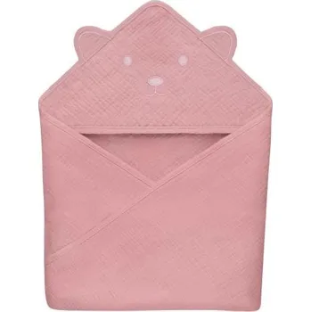 Dětská osuška Lionelo Muslin Hooded Towel Pink Baby