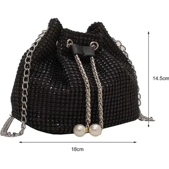 Kabelka Dámská crossbody kabelka s plisováním a řetízkovým popruhem Barva (Varianta): Black 2