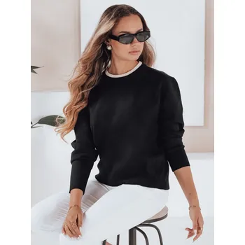 Dámské oblečení Černý dámský svetr s kontrastním lemem DARMILA MY2504 Velikost: S/M