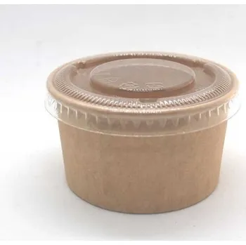 Jednorázové nádobí Víčko plastové PET na kelímek papírový kraft 75 ml a 100 ml / 50 ks
