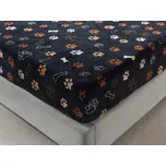 XPOSE® Mikroplyšové prostěradlo TLAPIČKY Exclusive - černé 180x200 cm 207739438