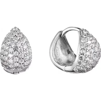 Náušnice Stříbrné náušnice bohatě osázené zirkony ve tvaru kapky 11425.1