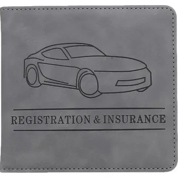 Ledvinka Kožené pouzdro na doklady a karty – auto a pojištění Barva (Varianta): grey short