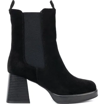 Dámská treková obuv Elegantní kotníkové boty na sloupku s elastickými prvky, podpatek 7,5 cm Y2235B Velikost: 38