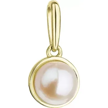 Přívěsek Zlatý 14 karátový přívěsek žluté zlato s bílou říční perličkou 94P00010