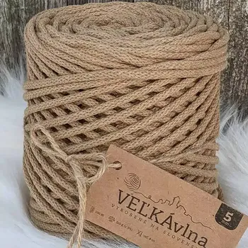 Příze Velká vlna Špagát 5mm Pískovec (Špagátová příze 5mm Pieskovec)