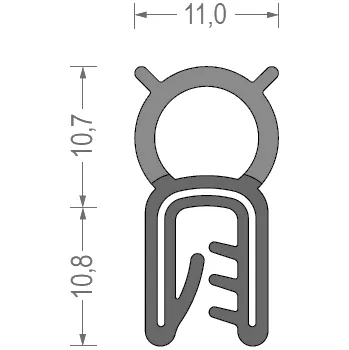 Automobilové těsnění Univerzální těsnění EPDM 1-3 mm černé/1 m1 ks RS34.8451 HART