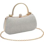 Společenská kabelka s perlami – elegantní psaníčko s řetízkem Barva (Varianta): Stříbrná