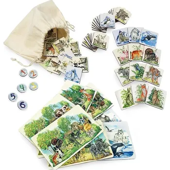 Desková hra Herní set Ulanik Montessori desková hra Bingo Zvířata