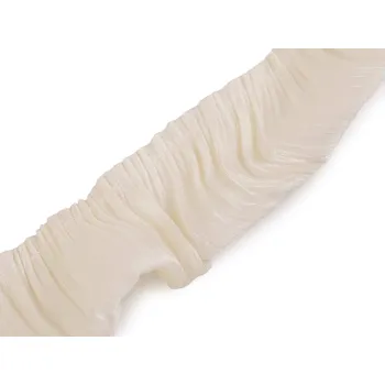 Volánek 3D řasený, krešovaný šíře 40 mm, barva 1 krémová světlá