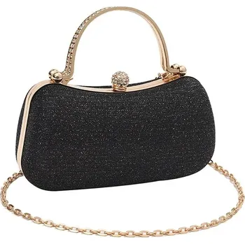 Kabelka TOP FASHION Společenská kabelka s perlami Černá