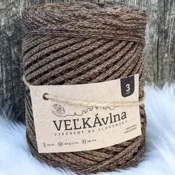 Příze Velká vlna Špagát 3mm Karamel s čokoládou (Špagátová příze 3mm Karamel s čokoládou)
