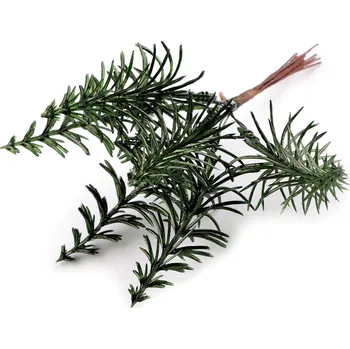 Vánoční dekorace Stromeček na drátku do vánočních věnců a vazeb, barva 2 zelená