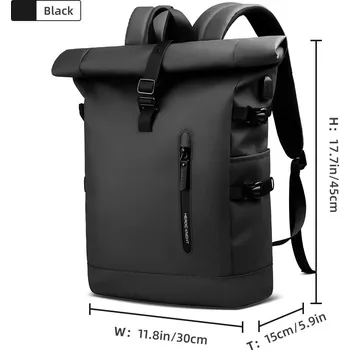 Městský batoh Expandovatelný batoh s USB portem – na notebook a cestování Barva (Varianta): Černá